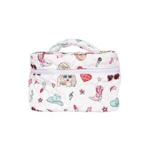 NEW KATYDID music girl icons quilted cosmetic bag in light pink